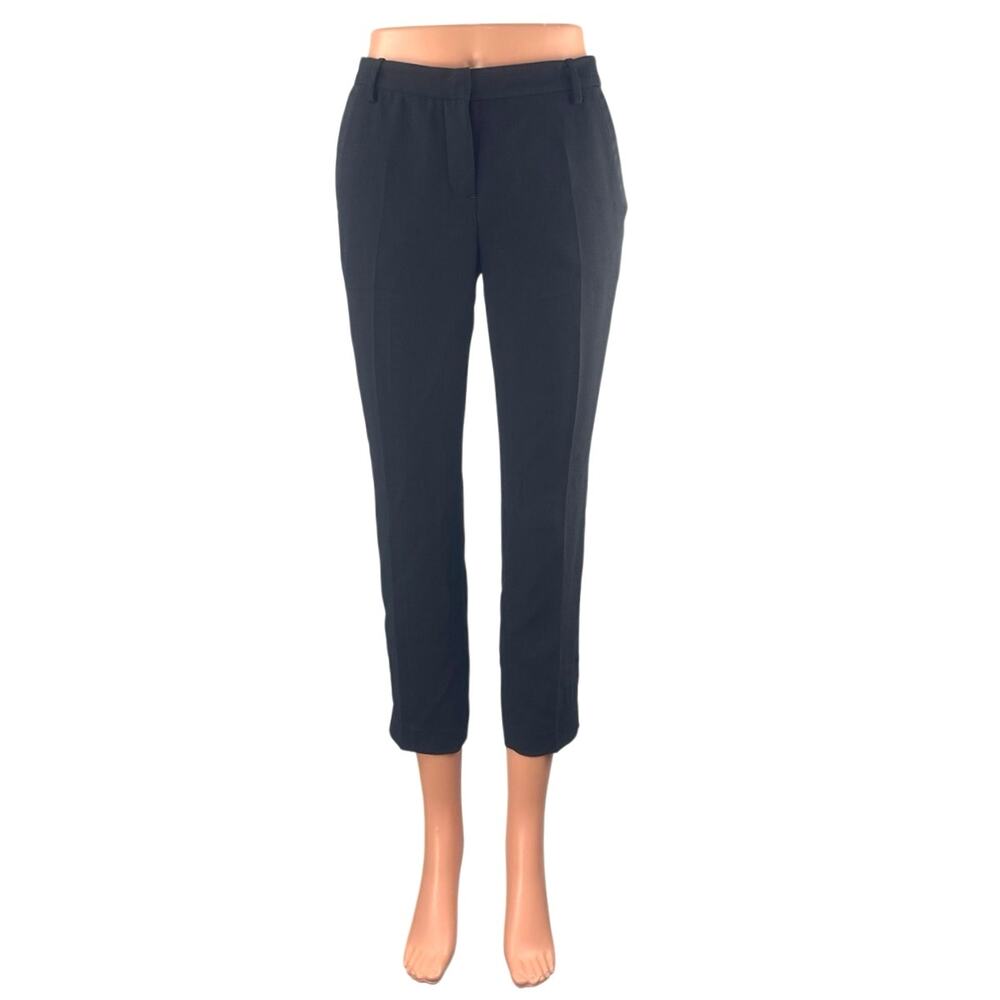 Talula Women's Black Mid Rise Slim Skinny Straight Crop Trousers Pants Size 0